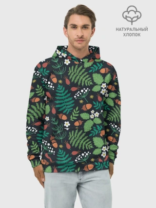 Худи мужской база хлопок / Forest leaves