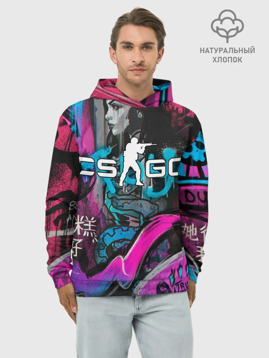 Худи мужской база хлопок / CS GO - Fever Dream