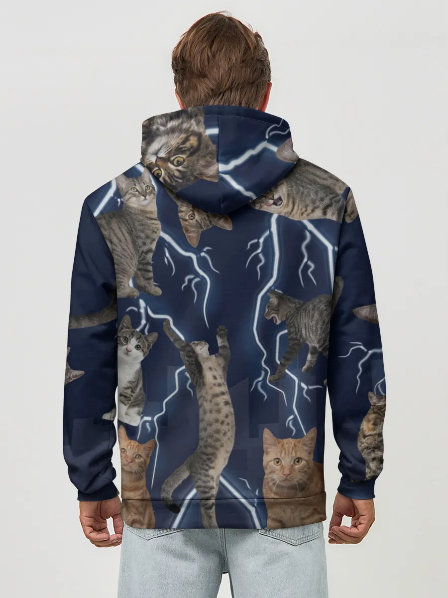 Худи мужской база хлопок / Коты