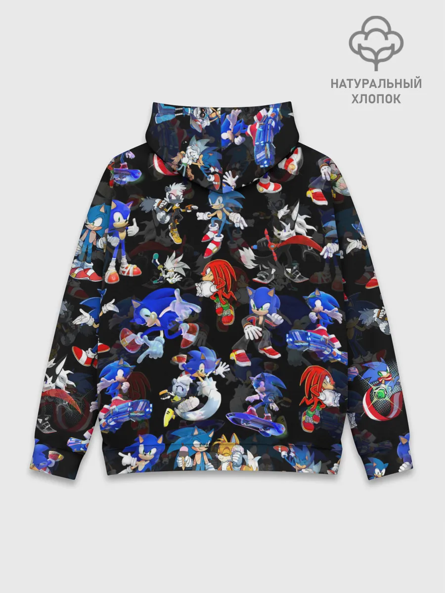 Худи мужской база хлопок / Sonic паттерн