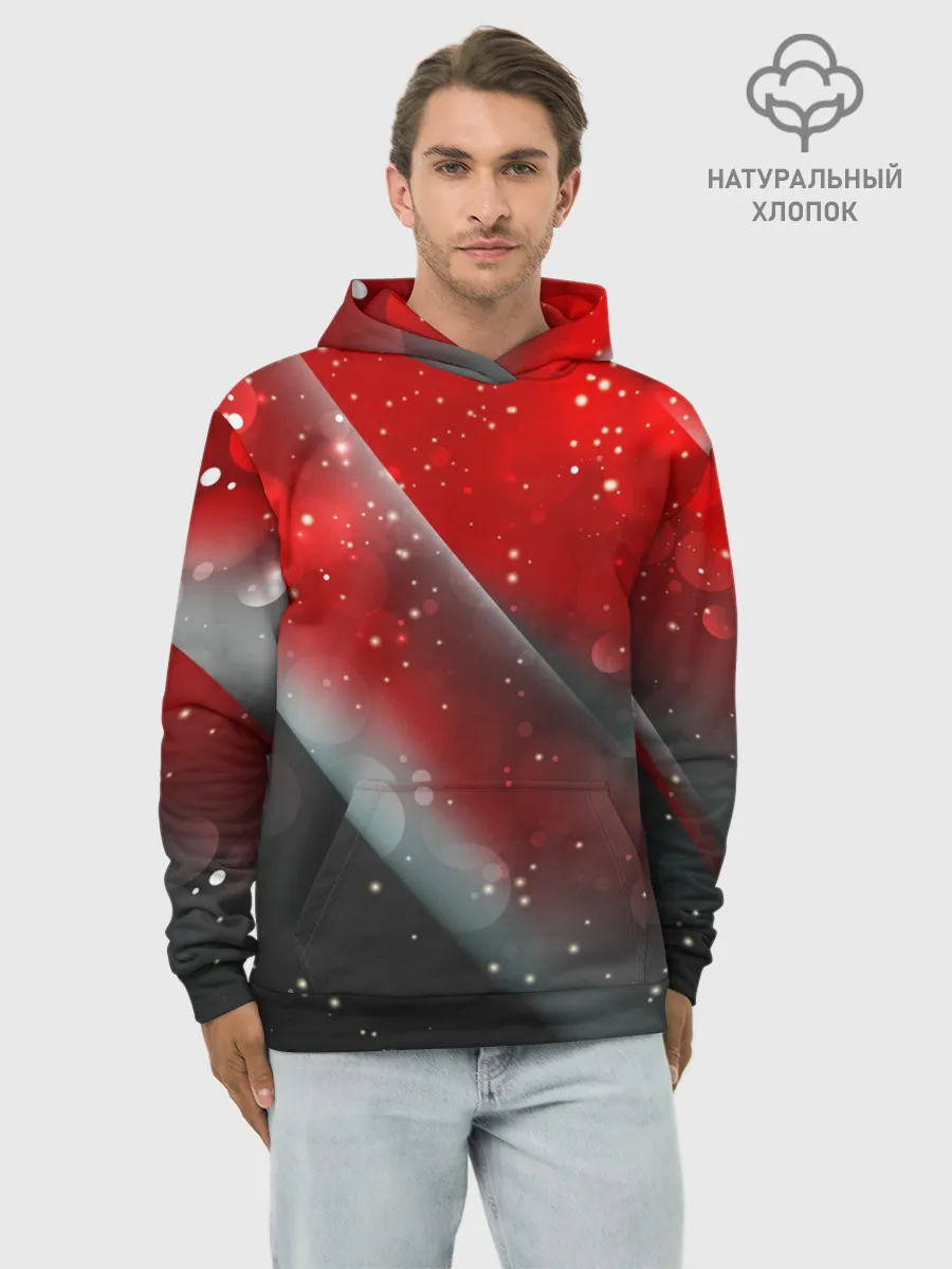 Худи мужской база хлопок / Red & Black