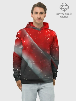 Худи мужской база хлопок / Red & Black
