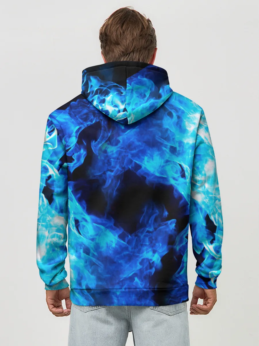 Худи мужской база хлопок / СИНИЙ ОГОНЬ | BLUE FIRE