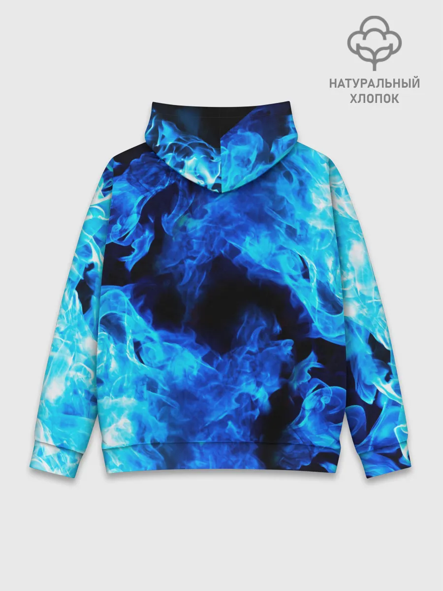 Худи мужской база хлопок / СИНИЙ ОГОНЬ | BLUE FIRE