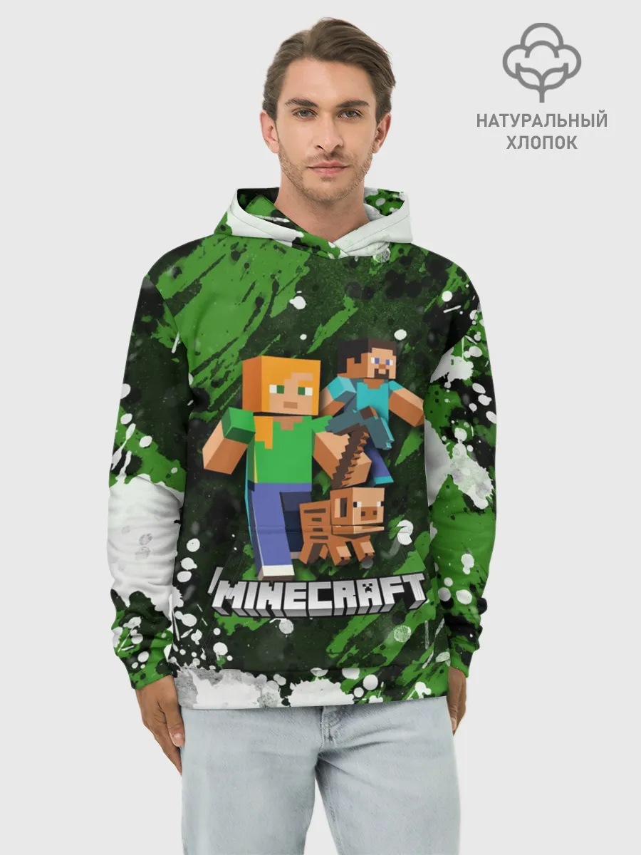 Худи мужской база хлопок / Minecraft / Майнкрафт