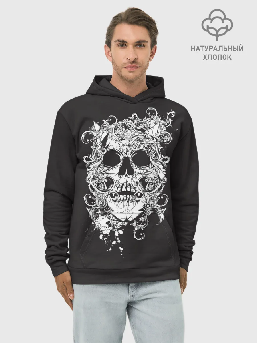 Худи мужской база хлопок / Skull 1