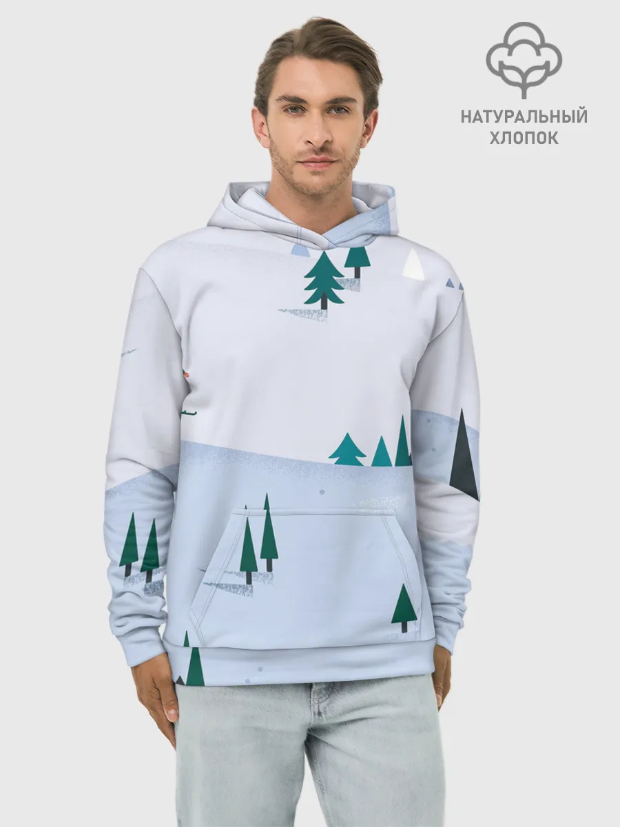 Худи мужской база хлопок / Snow 1