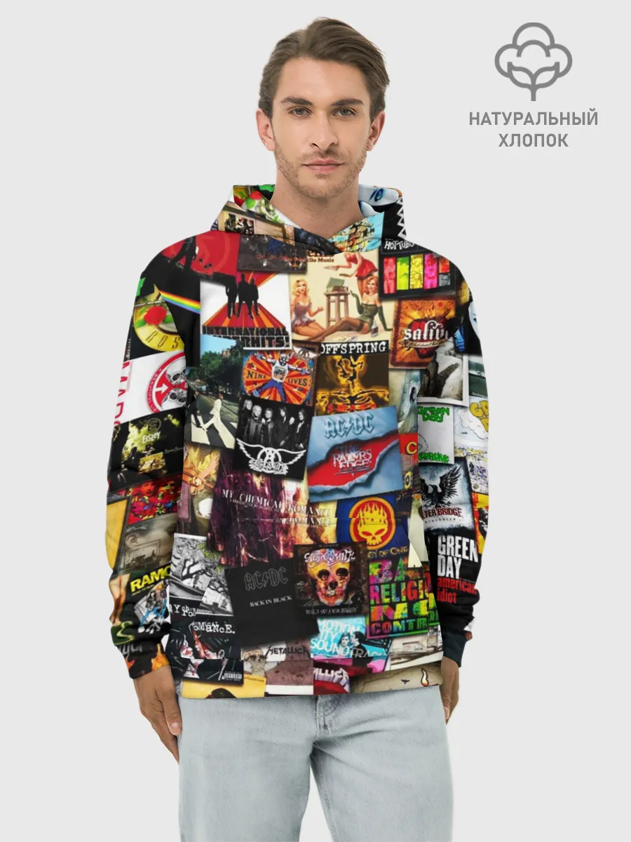 Худи мужской база хлопок / Альбомы лучших РОК групп
