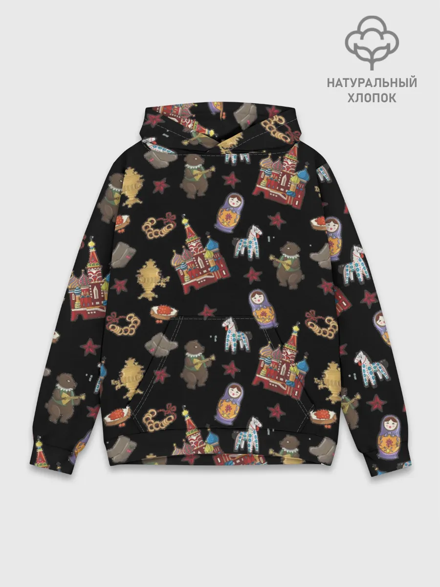 Худи мужской база хлопок / Москва символика