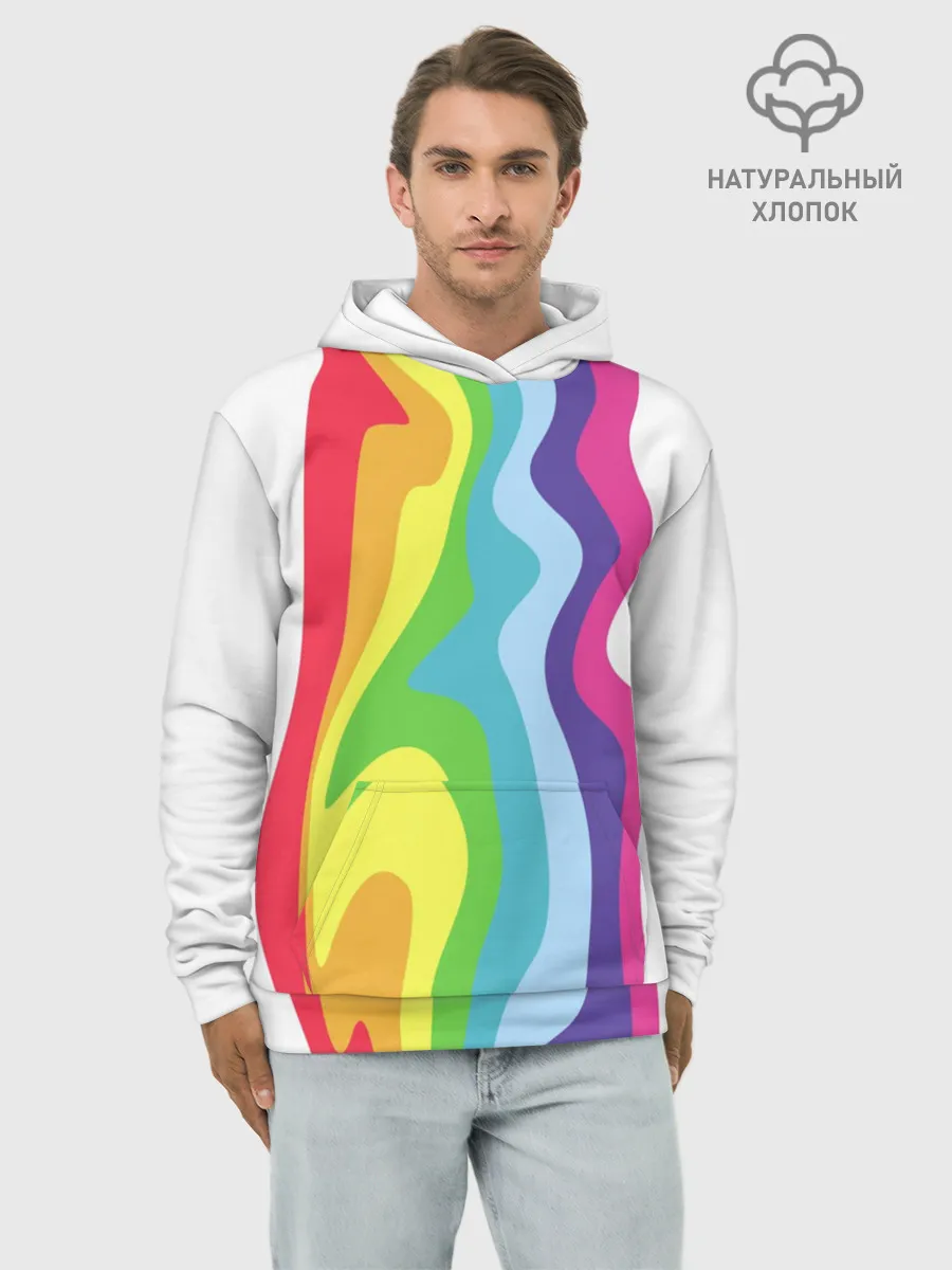 Худи мужской база хлопок / Радуга