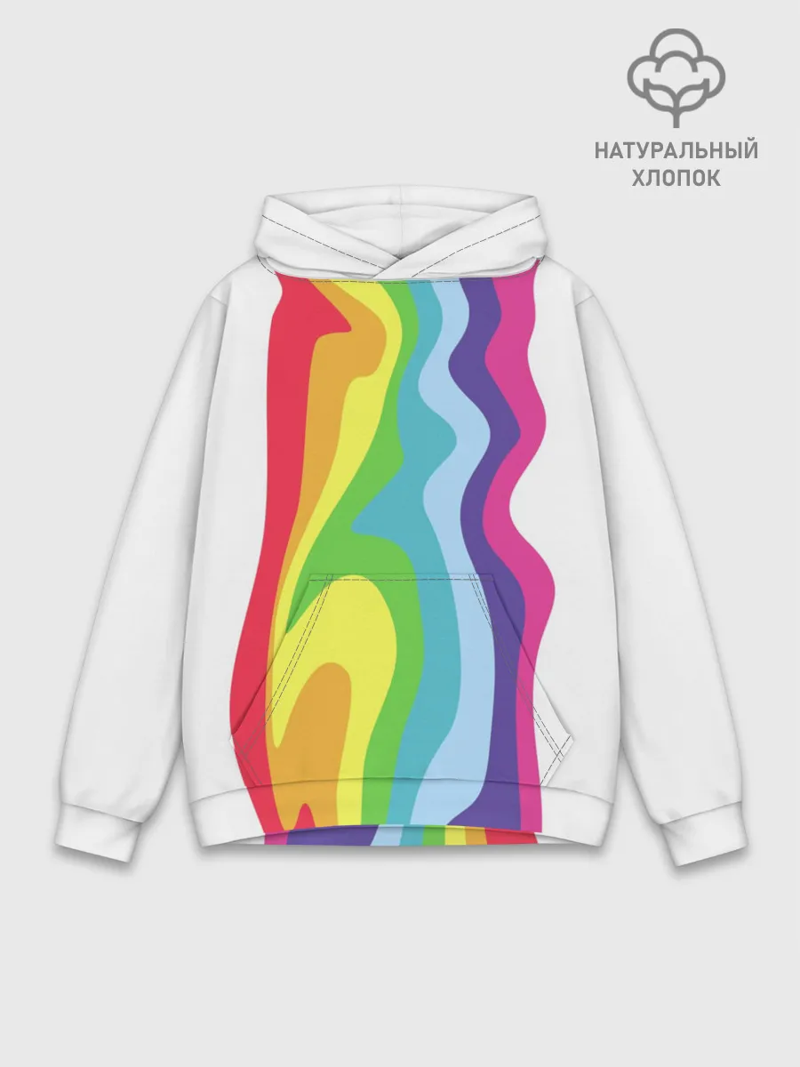 Худи мужской база хлопок / Радуга