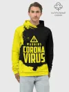 Худи мужской база хлопок / Warning Coronavirus
