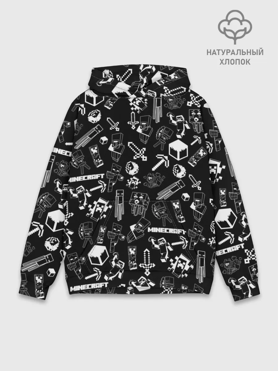 Худи мужской база хлопок / Minecraft pattern