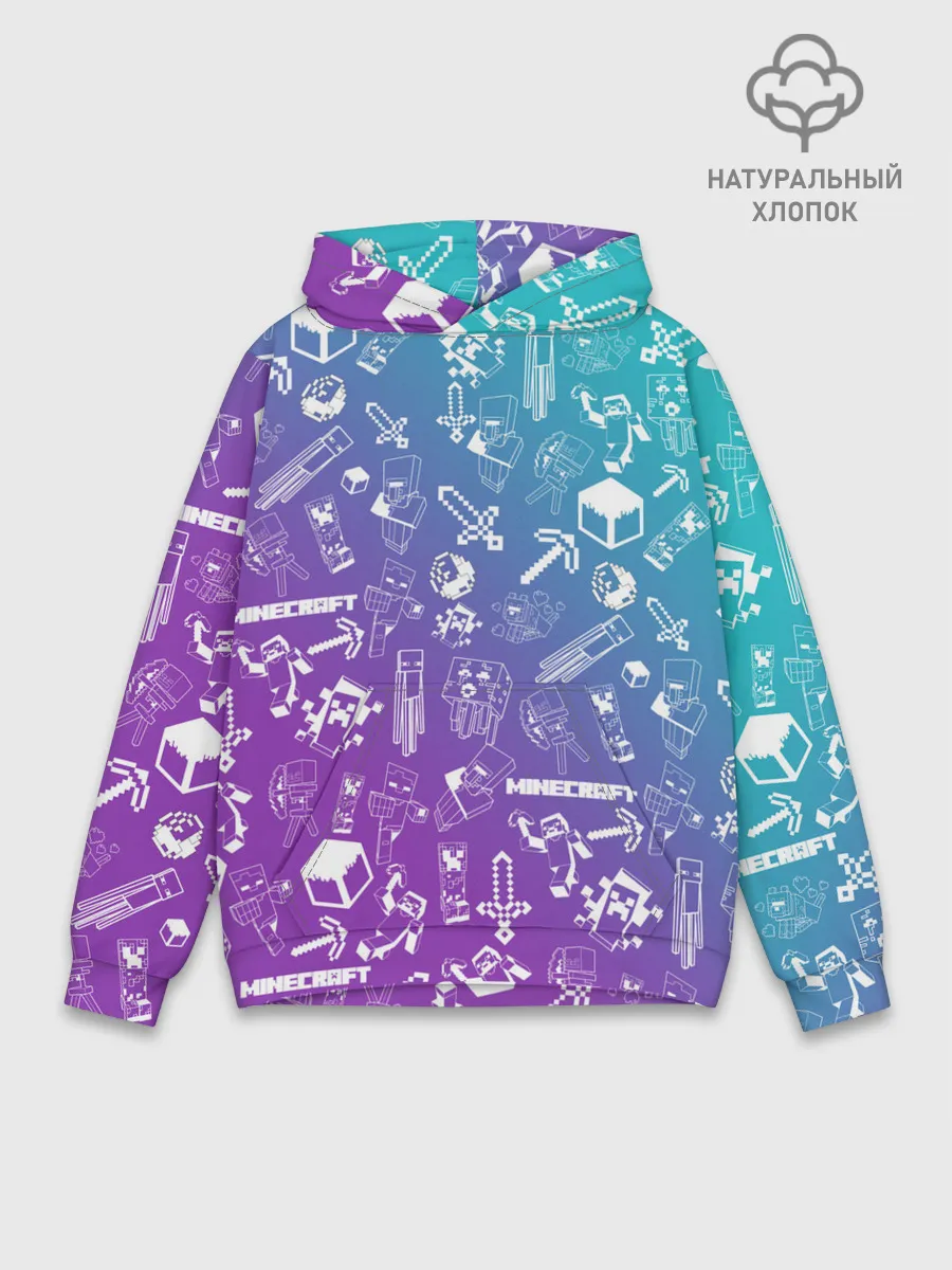 Худи мужской база хлопок / Minecraft pattern