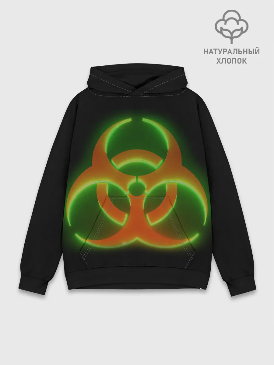 Худи мужской база хлопок / Biohazard Neon