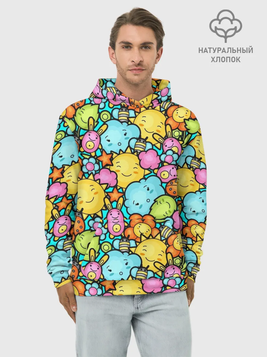 Худи мужской база хлопок / Облачко Солнышко