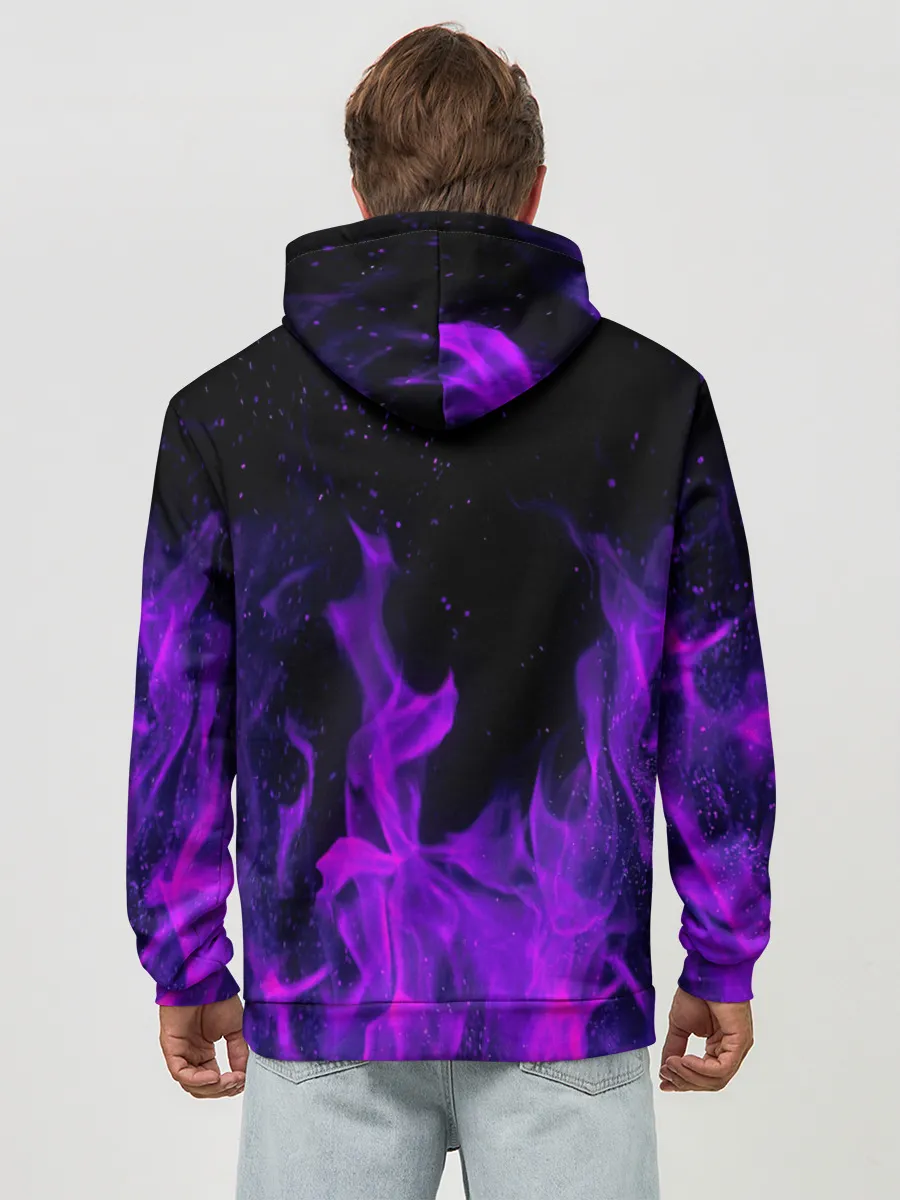Худи мужской база хлопок / ФИОЛЕТОВЫЙ ОГОНЬ | PURPLE FIRE