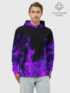 Худи мужской база хлопок / ФИОЛЕТОВЫЙ ОГОНЬ | PURPLE FIRE