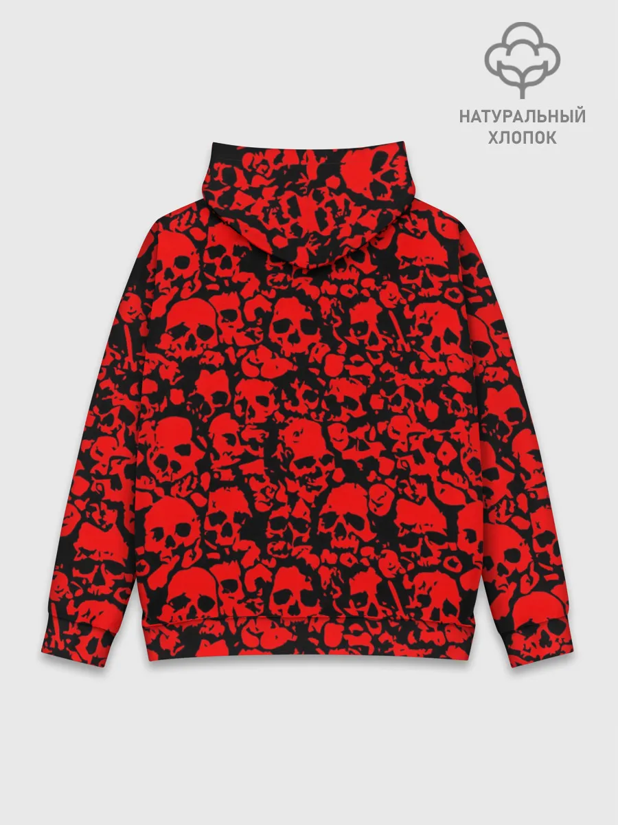 Худи мужской база хлопок / КРАСНЫЕ ЧЕРЕПА | RED SKULL