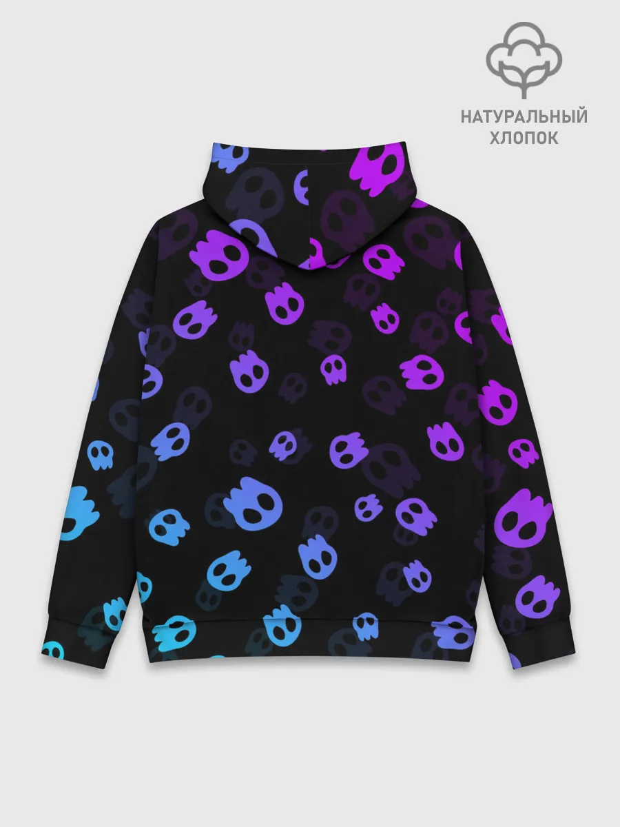 Худи мужской база хлопок / НЕОНОВЫЕ ЧЕРЕПА