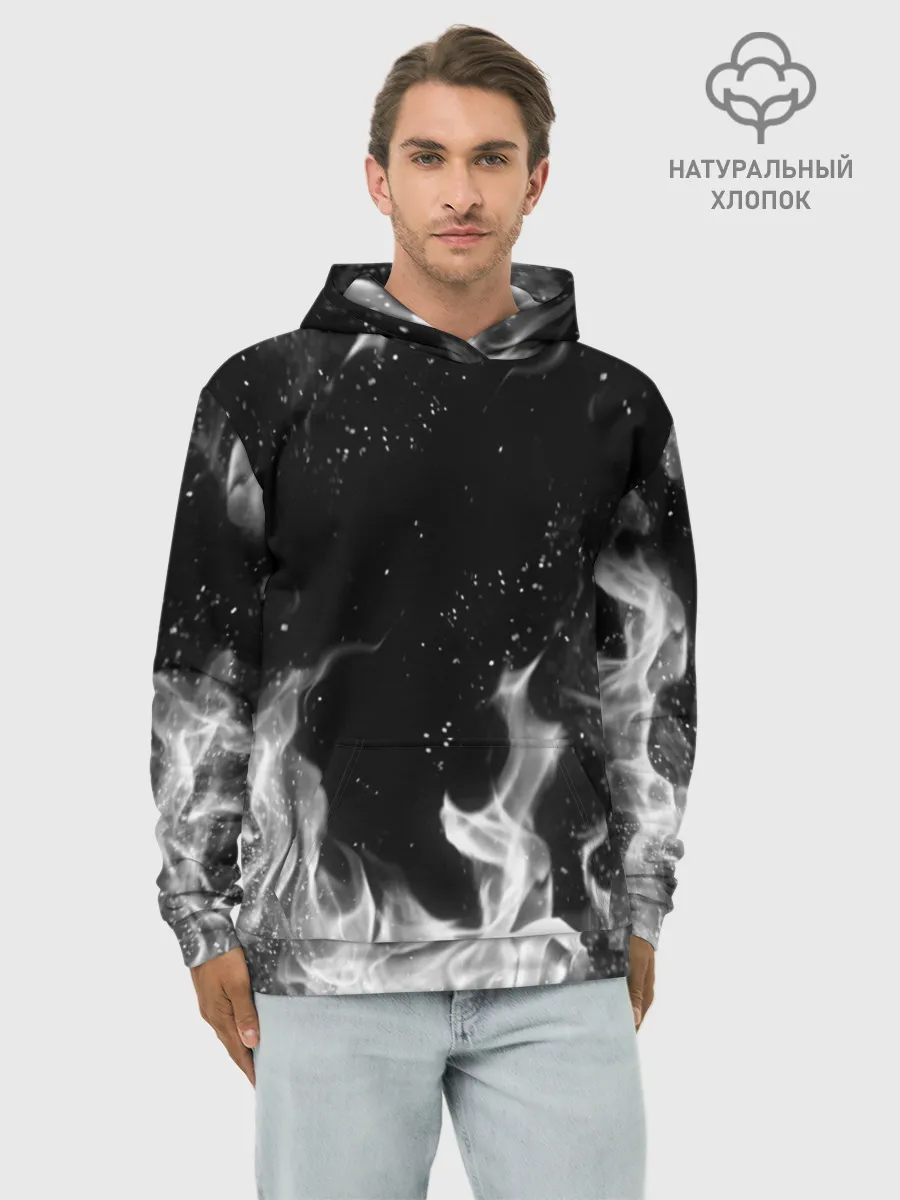 Худи мужской база хлопок / БЕЛЫЙ ОГОНЬ | WHITE FIRE