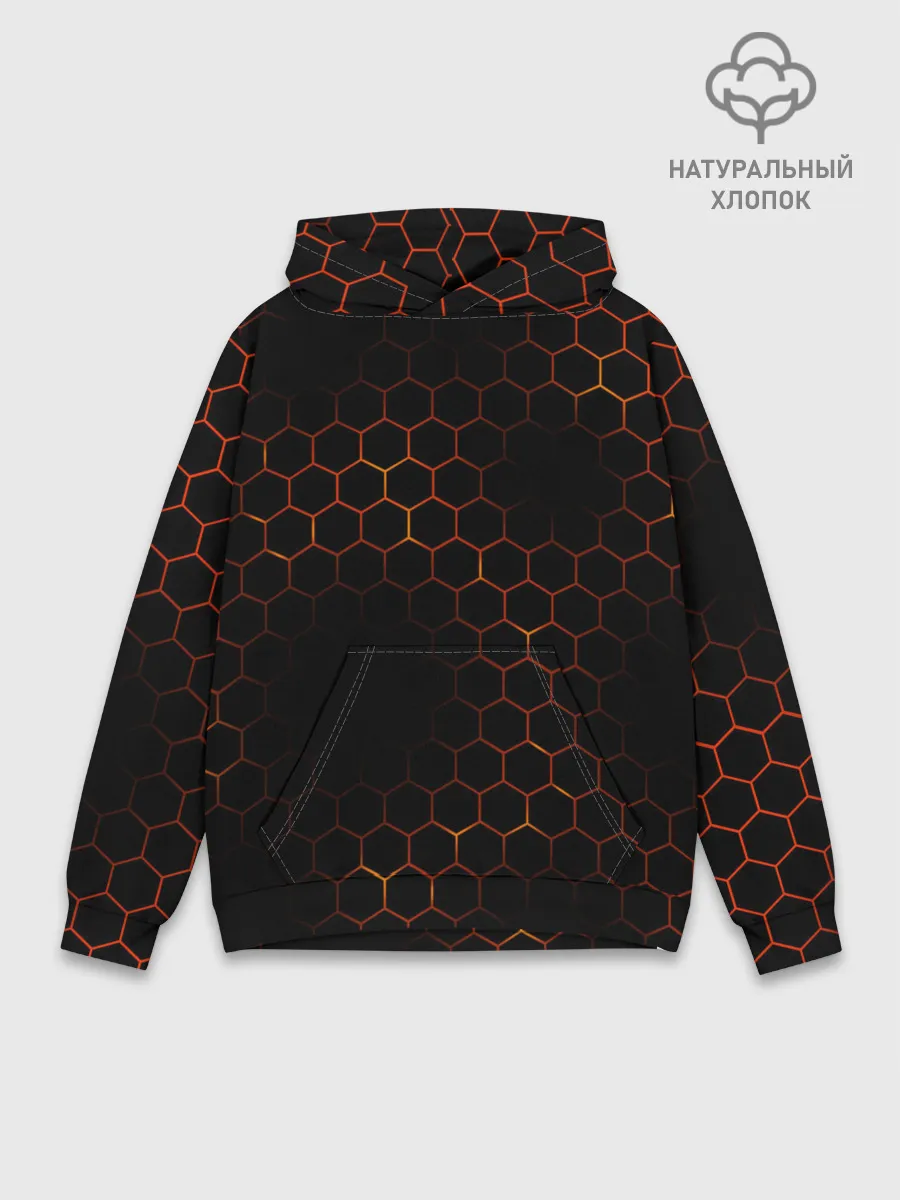 Худи мужской база хлопок / ОГНЕННЫЕ СОТЫ | FIRE COMBS