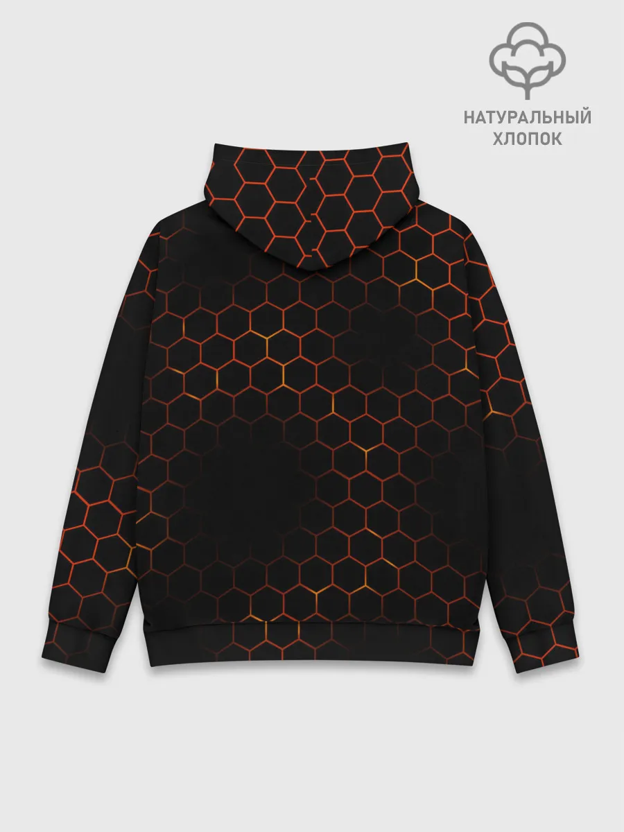 Худи мужской база хлопок / ОГНЕННЫЕ СОТЫ | FIRE COMBS