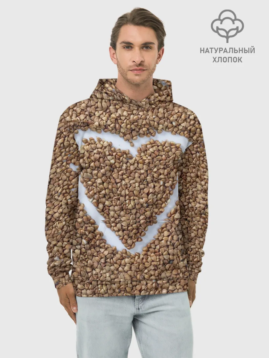 Худи мужской база хлопок / i love гречка