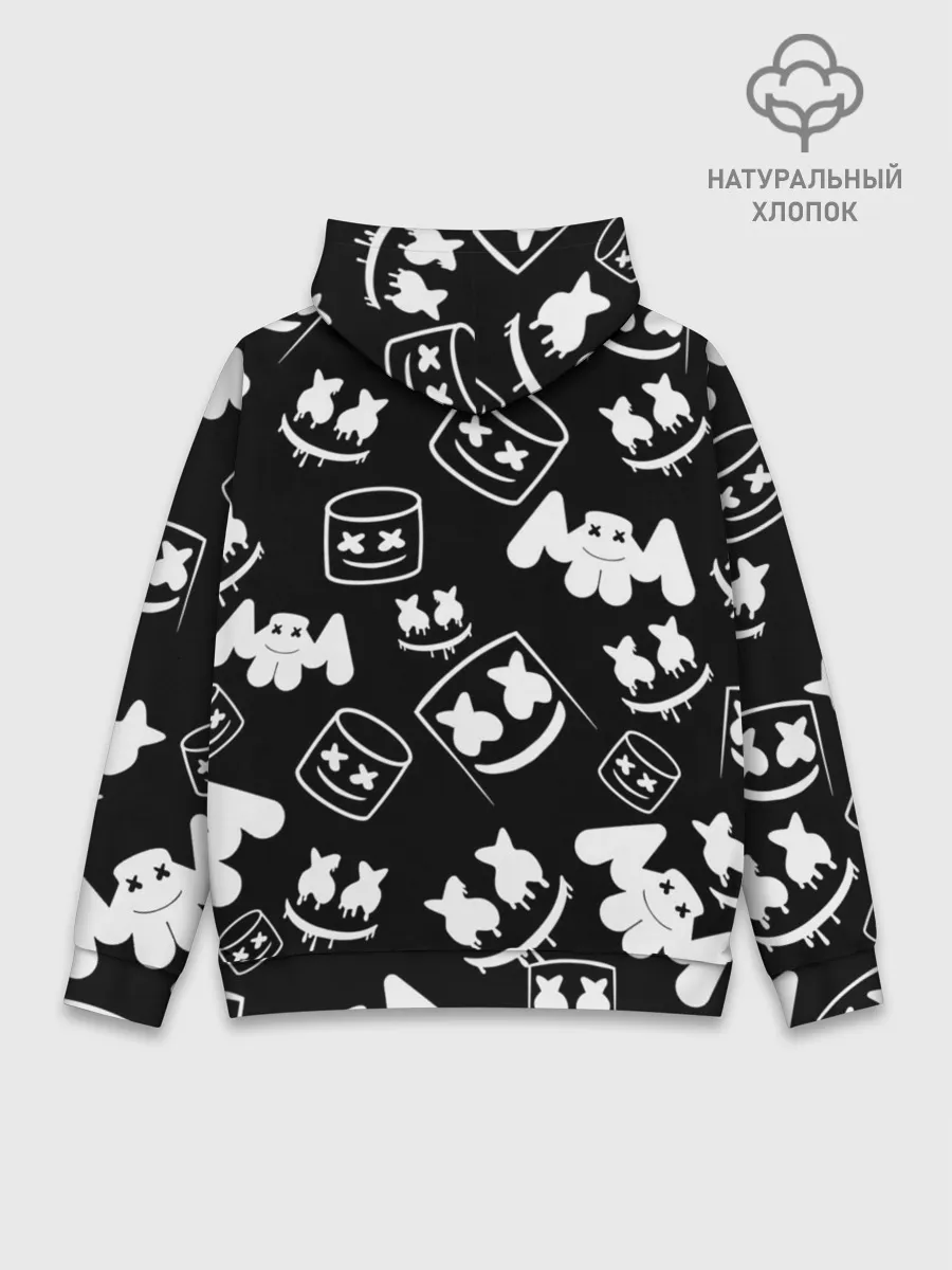 Худи мужской база хлопок / Marshmello ЧБ