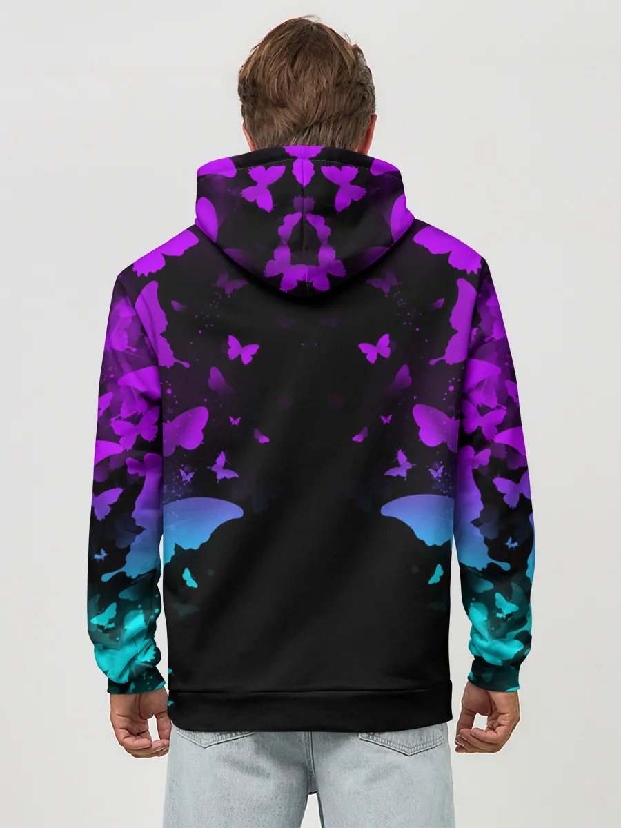 Худи мужской база хлопок / НЕОНОВЫЕ БАБОЧКИ | NEON BUTTERFLIES