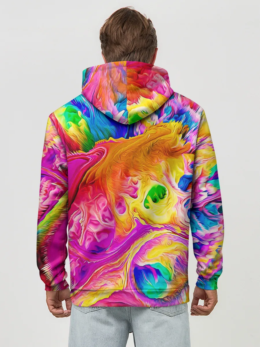 Худи мужской база хлопок / TIE DYE | ЯРКИЕ КРАСКИ