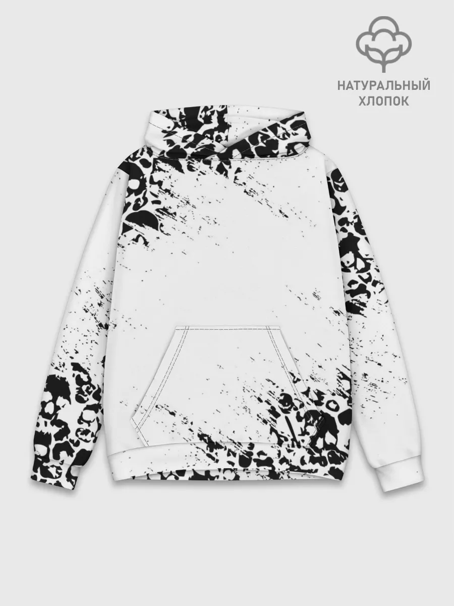 Худи мужской база хлопок / БЕЛЫЕ ЧЕРЕПА | WHITE SKULLS