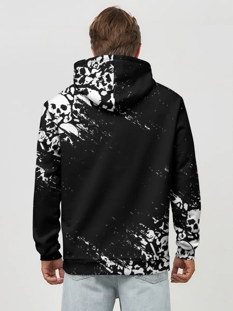 Худи мужской база хлопок / БЕЛЫЕ ЧЕРЕПА | WHITE SKULLS