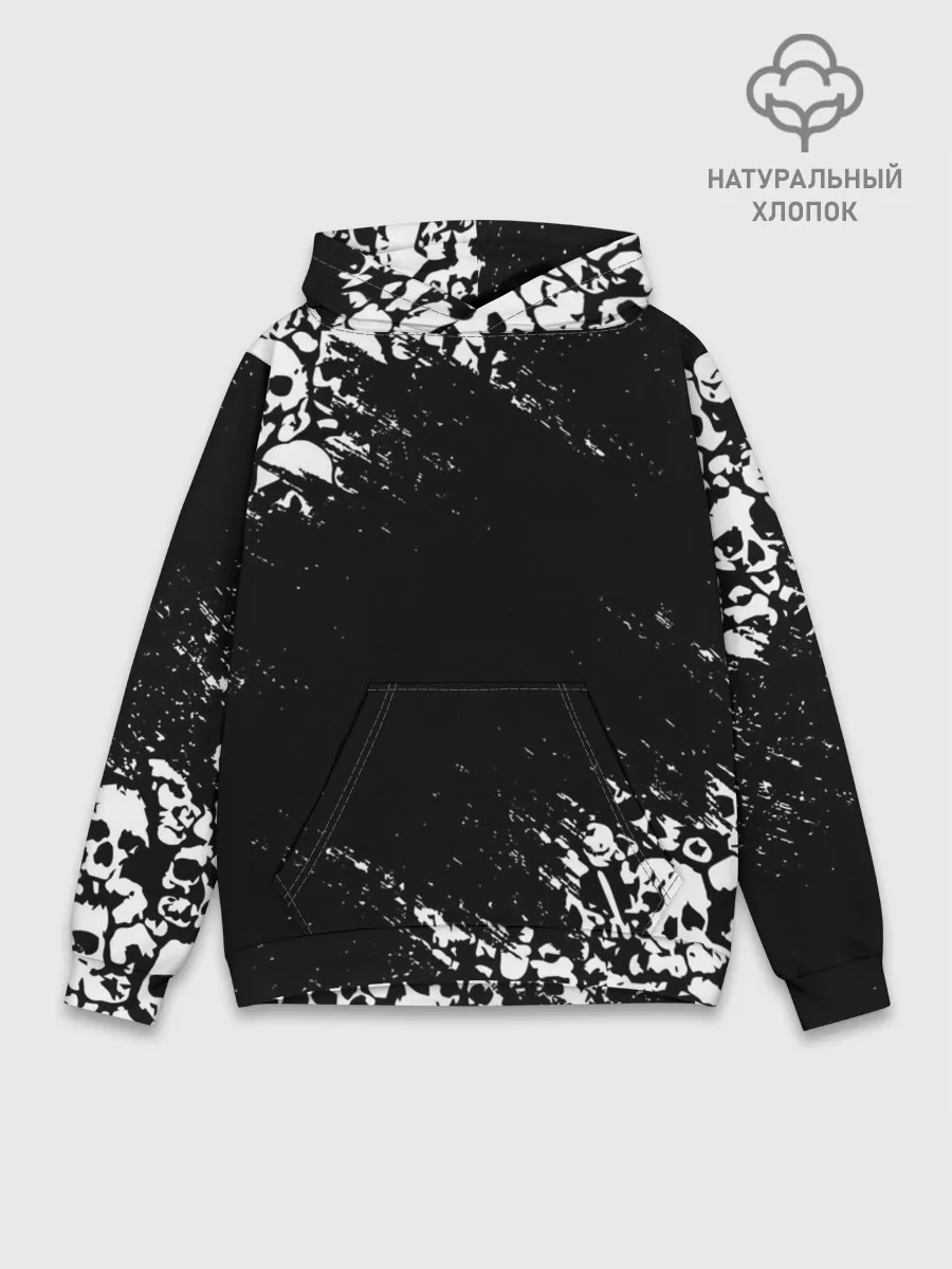 Худи мужской база хлопок / БЕЛЫЕ ЧЕРЕПА | WHITE SKULLS