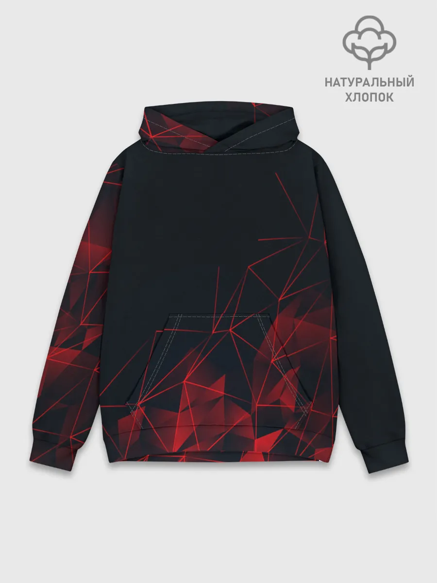 Худи мужской база хлопок / RED STRIPES | КРАСНАЯ ГЕОМЕТРИЯ