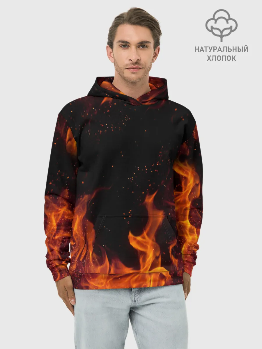 Худи мужской база хлопок / ОГОНЬ | FIRE