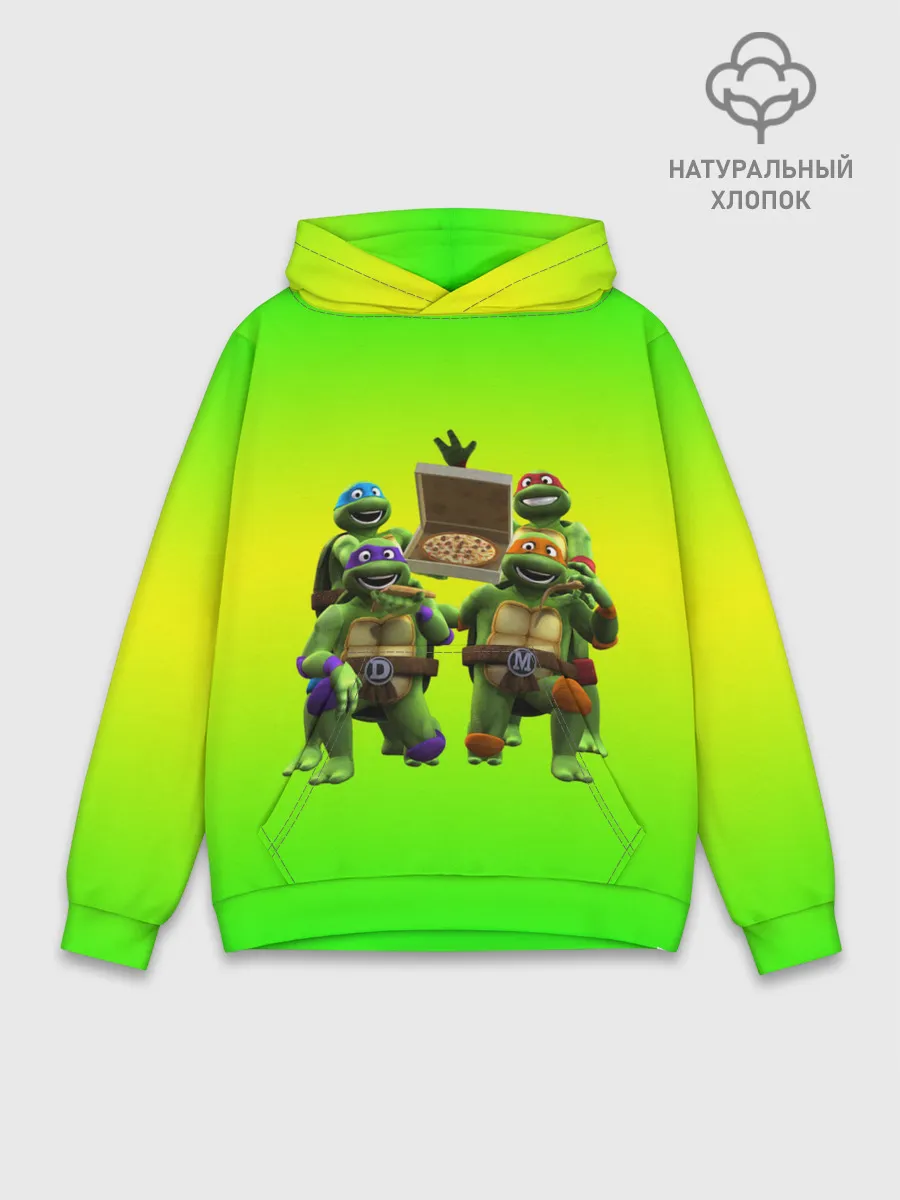 Худи мужской база хлопок / ЧЕРЕПАШКИ - НИНДЗЯ