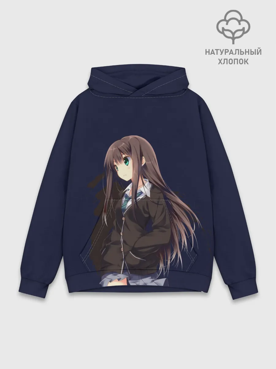 Худи мужской база хлопок / Школьная Тян