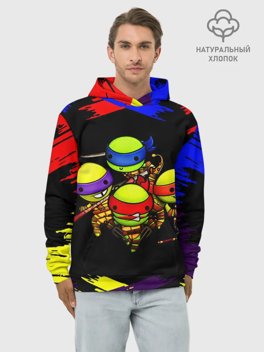Худи мужской база хлопок / Ниндзя Супер Черепашки