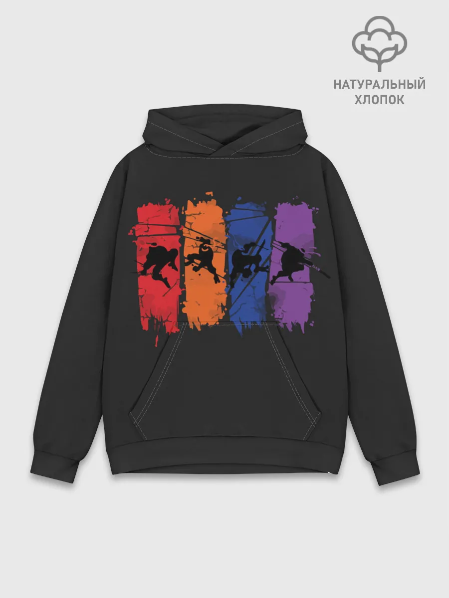 Худи мужской база хлопок / Черепашки ниндзя