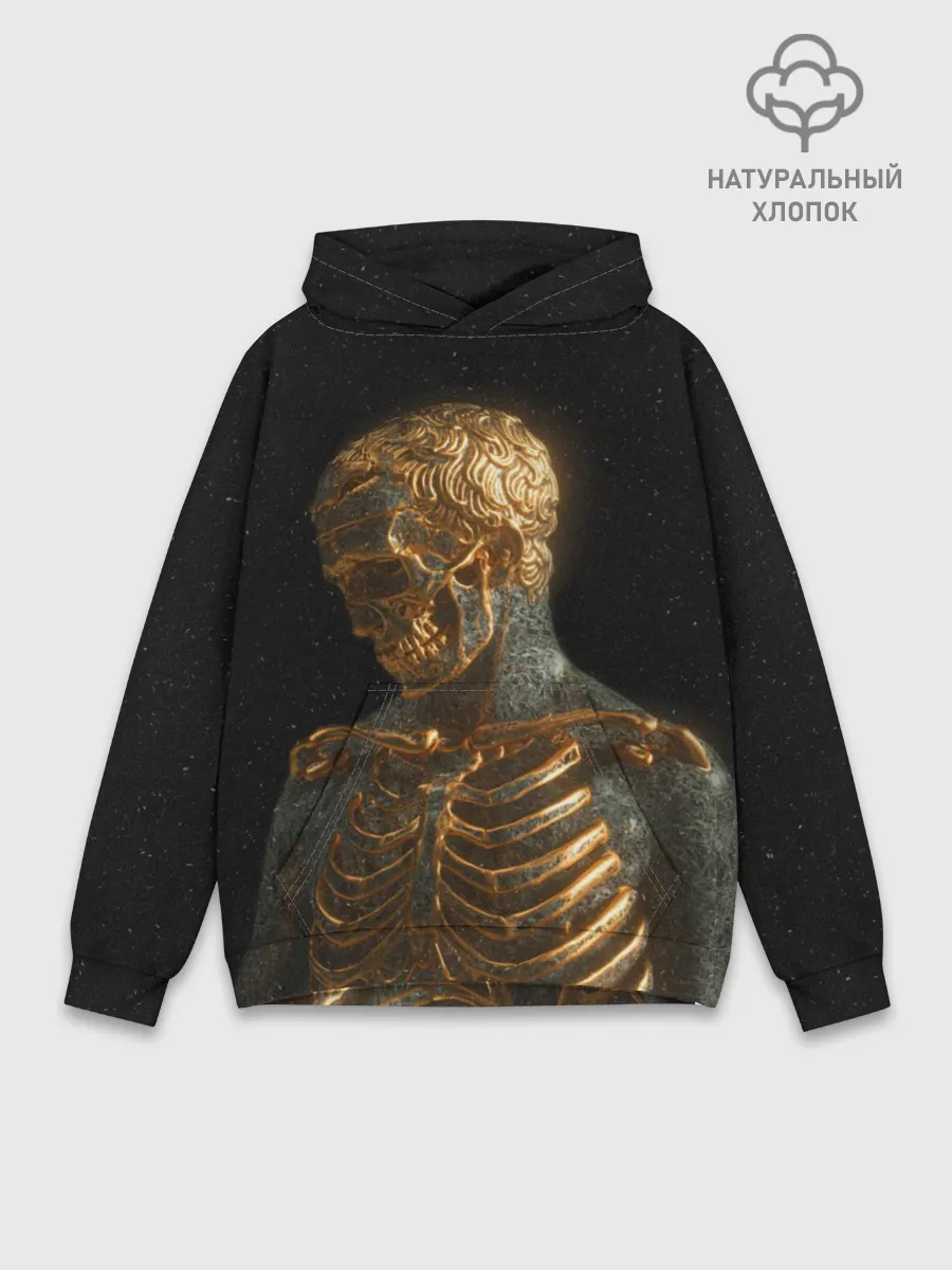 Худи мужской база хлопок / Скелет В Золоте