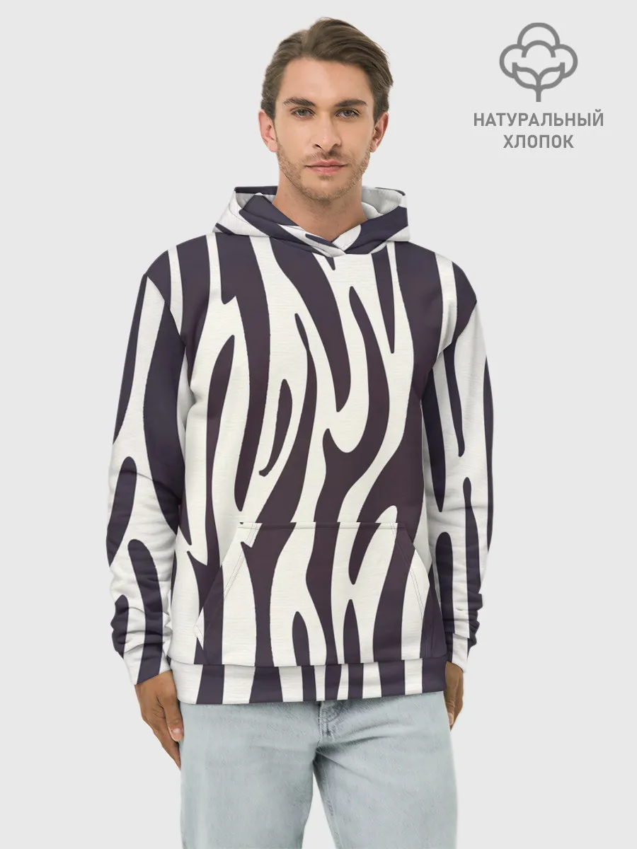 Худи мужской база хлопок / Я зебра
