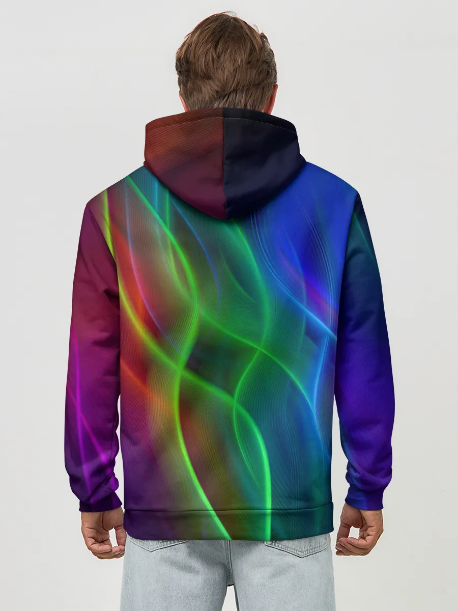 Худи мужской база хлопок / НЕОНОВАЯ АБСТРАКЦИЯ