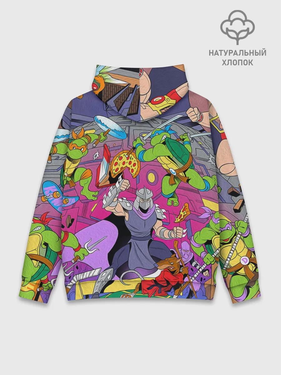 Худи мужской база хлопок / ЧЕРЕПАШКИ