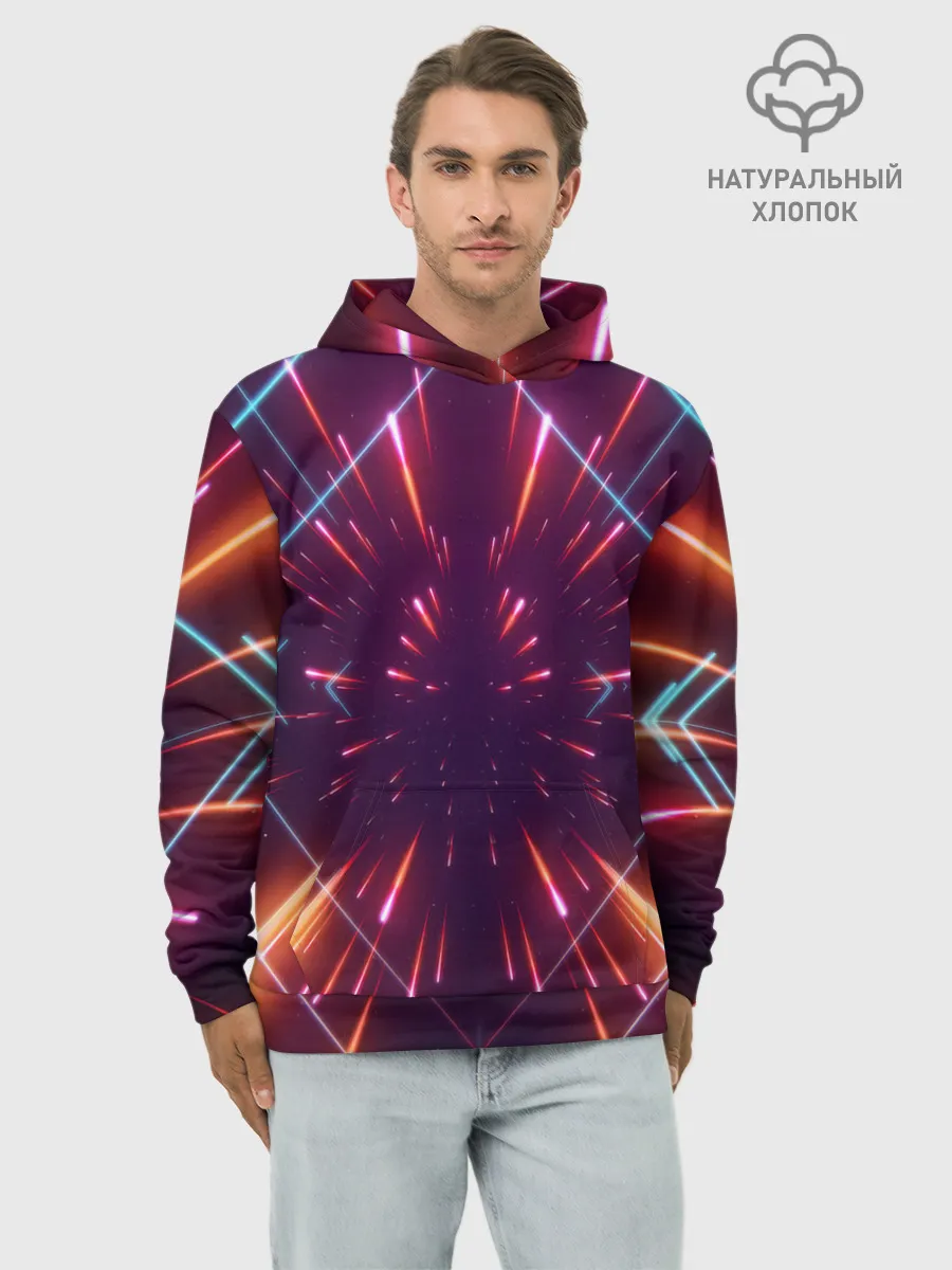 Худи мужской база хлопок / SYNTHWAVE / RETROWAVE