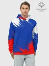 Худи мужской база хлопок / РОССИЯ ТРИКОЛОР
