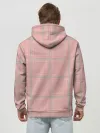 Худи мужской база хлопок / Шотландка Розовая