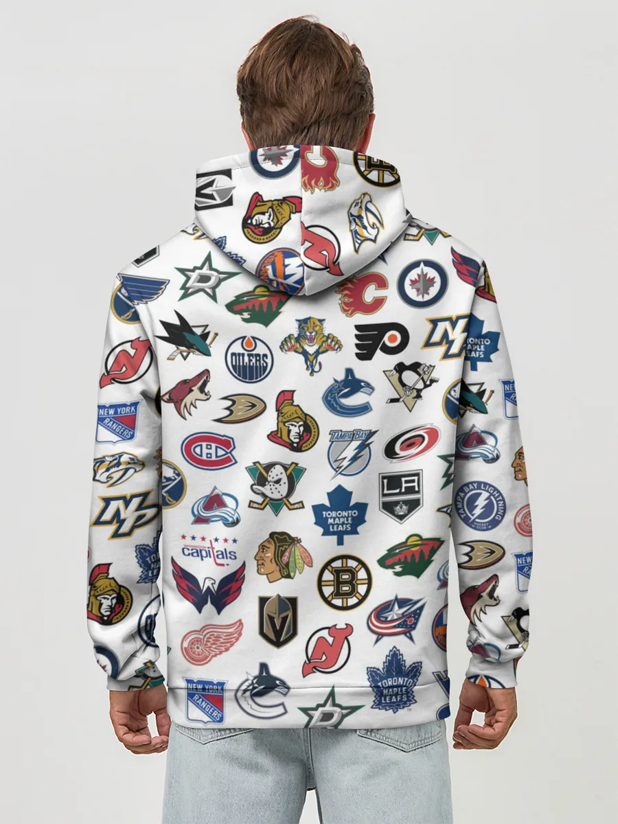 Худи мужской база хлопок / Логотипы НХЛ