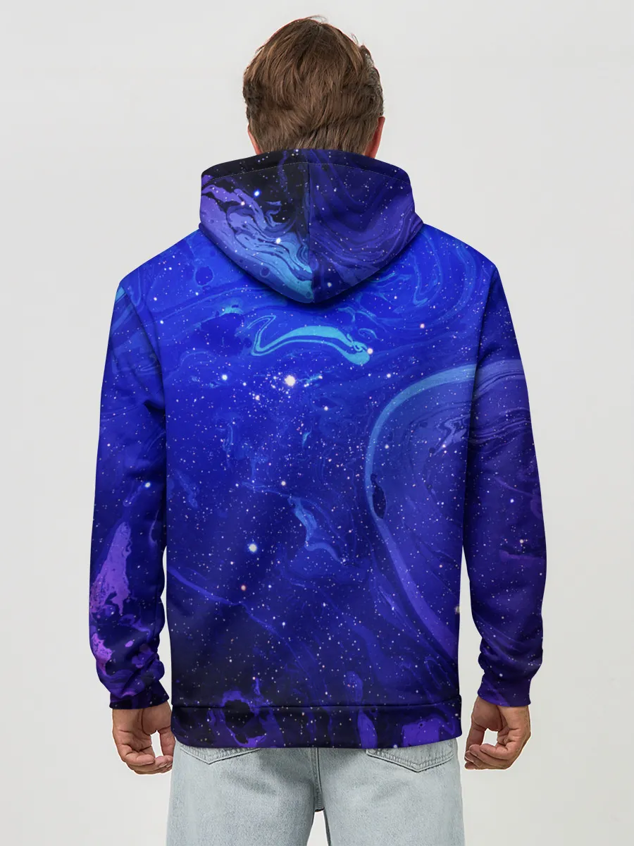 Худи мужской база хлопок / СИНИЙ КОСМОС