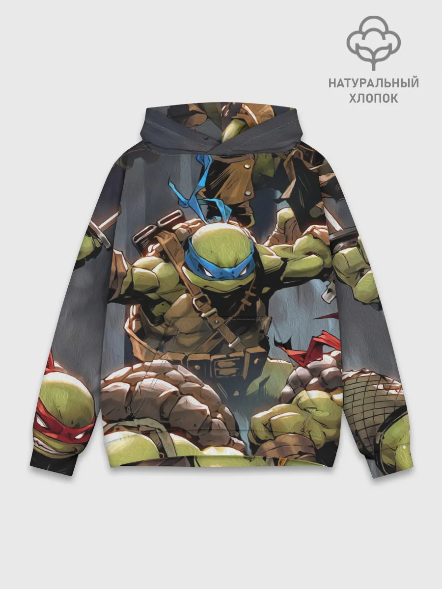Худи мужской база хлопок / ЧЕРЕПАШКИ